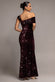 ASYMMETRIC OFF SHOULDER PLEATED WAIST MAXI DRESS DR5171