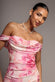 PRINTED COWL NECK PLEATED WAIST MAXI DRESS BY GODDIVA DR5186
