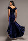 VELVET OFF SHOULDER PLEATED A LINE MAXI DRESS DR5187