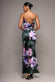 FLORAL PRINT SATIN COWL NECK MAXI DRESS DR5191