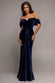 OFF SHOULDER BARDOT DRAPED VELVET MAXI DRESS DR5194