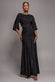 LUREX KIMONO SLEEVE GATHERED WAIST MAXI DRESS DR5196