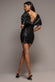 SATIN BOW BACK OFF THE SHOULDER SEQUIN MINI DRESS DR5198