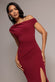 ASYMMETRIC ONE SHOULDER FRONT SPLIT SCUBA CREPE MAXI DRESS DR5200