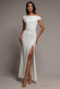 ASYMMETRIC ONE SHOULDER FRONT SPLIT SCUBA CREPE MAXI DRESS DR5200