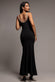 DIAMANTE PEARL NECK SCUBA CREPE SLEEVELESS MAXI DRESS DR5210