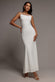 DIAMANTE PEARL NECK SCUBA CREPE SLEEVELESS MAXI DRESS DR5210