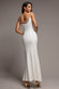 DIAMANTE PEARL NECK SCUBA CREPE SLEEVELESS MAXI DRESS DR5210
