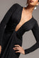 PLUNGE NECK LONG SLEEVE FRONT DRAPED LUREX MAXI DRESS DR5231