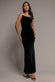 PEARL DIAMANTE NECK VELVET MAXI DRESS DR5234