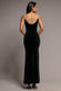 PEARL DIAMANTE NECK VELVET MAXI DRESS DR5234