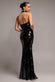 SEQUIN OPEN BACK HALTER NECK MAXI DRESS DR5237