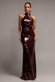 SEQUIN OPEN BACK HALTER NECK MAXI DRESS DR5237