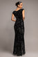 SEQUIN & VELVET OFF THE SHOULDER WRAP MAXI DRESS DR5256