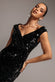 SEQUIN & VELVET OFF THE SHOULDER WRAP MAXI DRESS DR5256