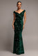 SEQUIN & VELVET OFF THE SHOULDER WRAP MAXI DRESS DR5256
