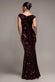 SEQUIN & VELVET OFF THE SHOULDER WRAP MAXI DRESS DR5256