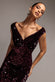 SEQUIN & VELVET OFF THE SHOULDER WRAP MAXI DRESS DR5256