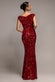 SEQUIN & VELVET OFF THE SHOULDER WRAP MAXI DRESS DR5256