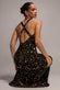 SEQUIN & VELVET V NECK CROSS BACK MAXI DRESS DR5257