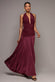 HALTER NECK EMPIRE WAIST GATHERED MAXI DRESS BY GODDIVA DR5259