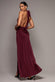 HALTER NECK EMPIRE WAIST GATHERED MAXI DRESS BY GODDIVA DR5259