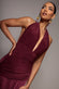 HALTER NECK EMPIRE WAIST GATHERED MAXI DRESS BY GODDIVA DR5259
