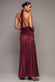 HALTER NECK EMPIRE WAIST GATHERED MAXI DRESS BY GODDIVA DR5259