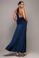 HALTER NECK EMPIRE WAIST GATHERED MAXI DRESS BY GODDIVA DR5259