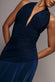 HALTER NECK EMPIRE WAIST GATHERED MAXI DRESS BY GODDIVA DR5259