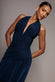 HALTER NECK EMPIRE WAIST GATHERED MAXI DRESS BY GODDIVA DR5259