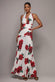 HALTER NECK EMPIRE WAIST GATHERED MAXI DRESS BY GODDIVA DR5259