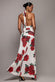 HALTER NECK EMPIRE WAIST GATHERED MAXI DRESS BY GODDIVA DR5259