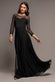 SHEER SLEEVE DOBBY MESH SWEETHEART A LINE MAXI DRESS DR5270