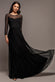 SHEER SLEEVE DOBBY MESH SWEETHEART A LINE MAXI DRESS DR5270