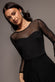 SHEER SLEEVE DOBBY MESH SWEETHEART A LINE MAXI DRESS DR5270
