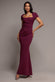 PLEATED ASYMMETRIC BODICE MERMAID MAXI DRESS DR5277