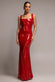 SLEEVELESS SQUARE NECK SEQUIN MERMAID MAXI DRESS DR5290