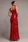 SLEEVELESS SQUARE NECK SEQUIN MERMAID MAXI DRESS DR5290