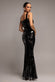 SLEEVELESS SQUARE NECK SEQUIN MERMAID MAXI DRESS DR5290