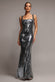 SLEEVELESS SQUARE NECK SEQUIN MERMAID MAXI DRESS DR5290