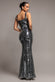 SLEEVELESS SQUARE NECK SEQUIN MERMAID MAXI DRESS DR5290