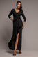 FRONT WRAP ASYMMETRIC HEM SCUBA MAXI DRESS DR5295