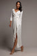FRONT WRAP ASYMMETRIC HEM SCUBA MAXI DRESS DR5295
