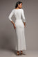 FRONT WRAP ASYMMETRIC HEM SCUBA MAXI DRESS DR5295