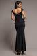 CAP SLEEVE SWEETHEART PEPLUM SCUBA MAXI DRESS DR5302