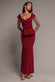 CAP SLEEVE SWEETHEART PEPLUM SCUBA MAXI DRESS DR5302