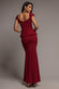 CAP SLEEVE SWEETHEART PEPLUM SCUBA MAXI DRESS DR5302
