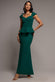 CAP SLEEVE SWEETHEART PEPLUM SCUBA MAXI DRESS DR5302