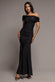 ONE SHOULDER FIT AND FLARE SEQUIN MAXI DRESS - BLACK RED BY GODDIVA DR5324